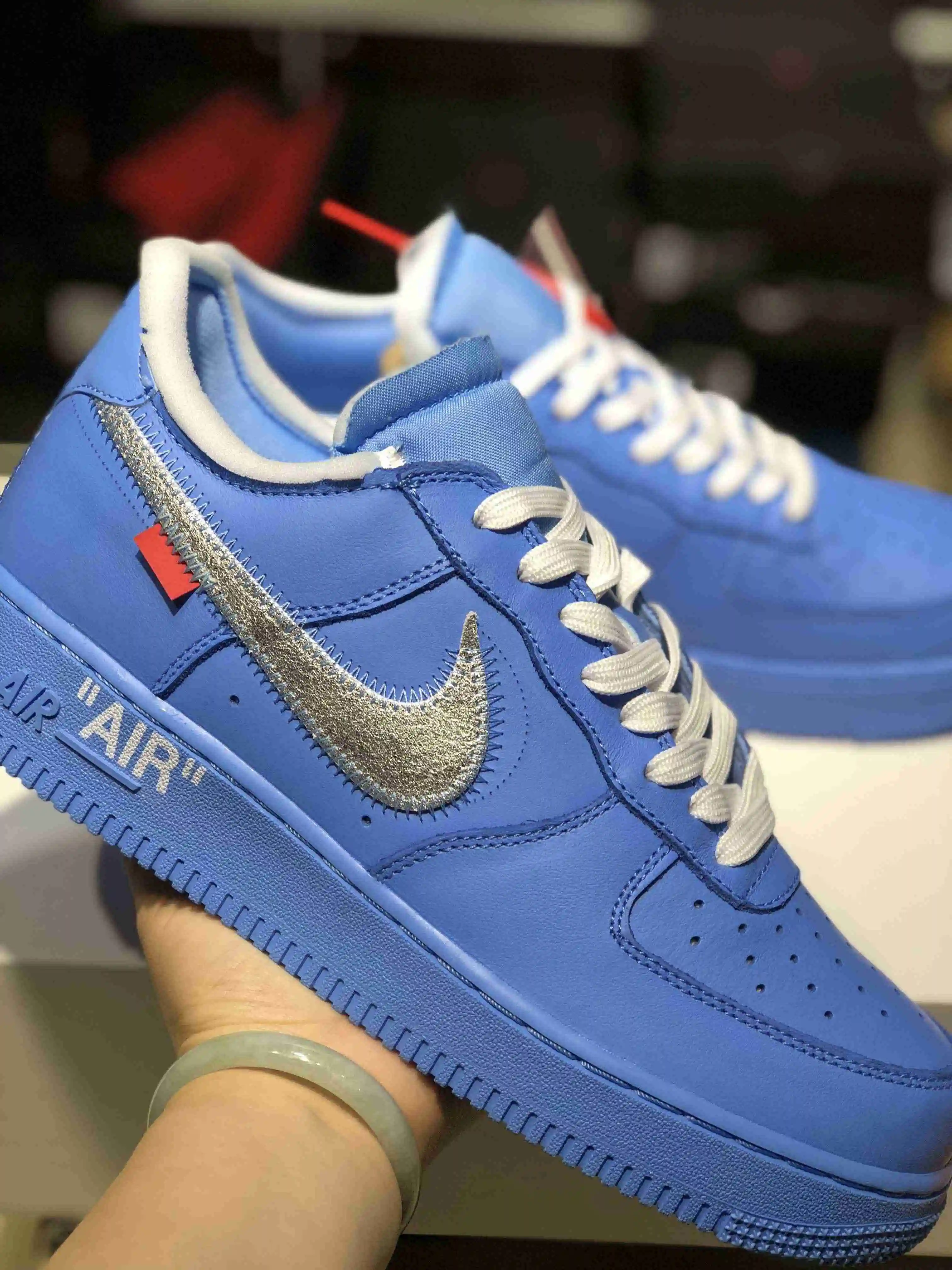 #Nike Air Force 1 x OW联名 AF1北卡蓝银钩纯原版本出货 (12).webp