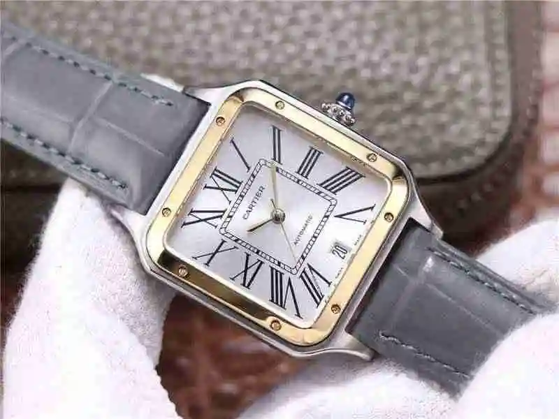卡地亚Cartier山度士SANTOS-DUMONT 男款49mmX36mm厚度9mm，女款44mmX33mm厚度9mm (29).webp