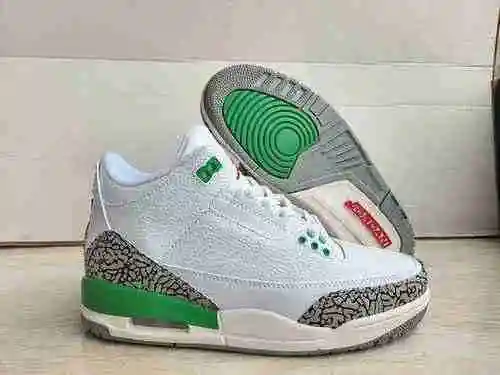 JORDAN 3 White Green Men's Shoes 40-47