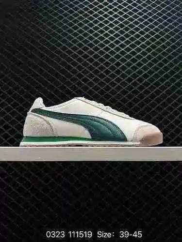 95 Puma PM BMW MMS ROMA JR Roman BMW Co zapatos deportivos informales de cuero con caña baja Código:
