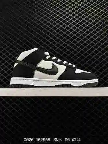 29 Nike SB Dunk MID Canvas Panda blanco y negro Pure Original Fabricado por Big Factory Edición supe