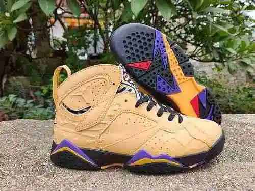 AIR jordan7 jordan dan 7th generation men's shoes wheat yellow purple 40-47