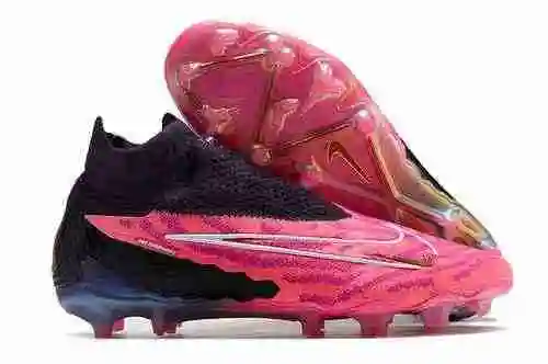 Arrival) Nike High Top Phantom GX Pink Double Layer Waterproof Fish Silk Full Knit FG Football boot 