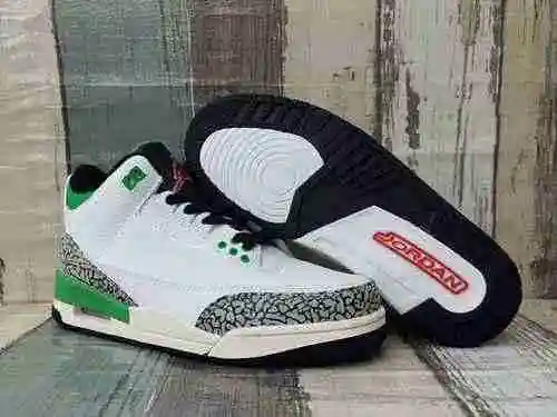 JORDAN 3 white green black men's shoes 40-47