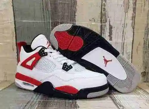 Zapatillas JORDAN 4 blanco rojo negro hombre 40-47