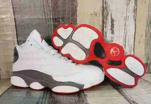 JORDAN 13 White Red Grey Men's Shoe 40 # --47#