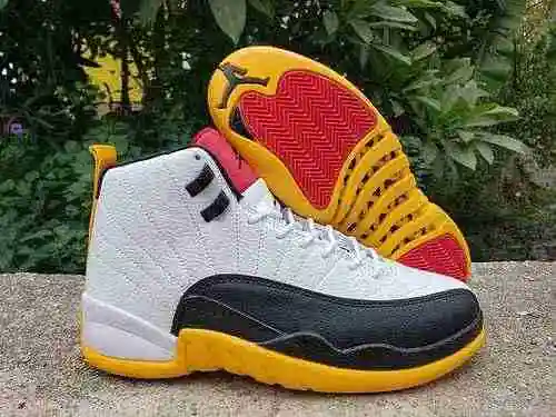 AIR JORDAN12 Jordan Dan 12th Generation White Black Orange Yellow 40-47