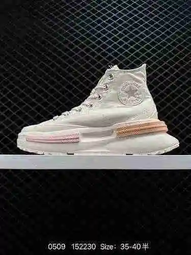 5 Sándwich de edición limitada Polvo blanco Converse Run Star Legacy Sándwich de suela gruesa Zapato