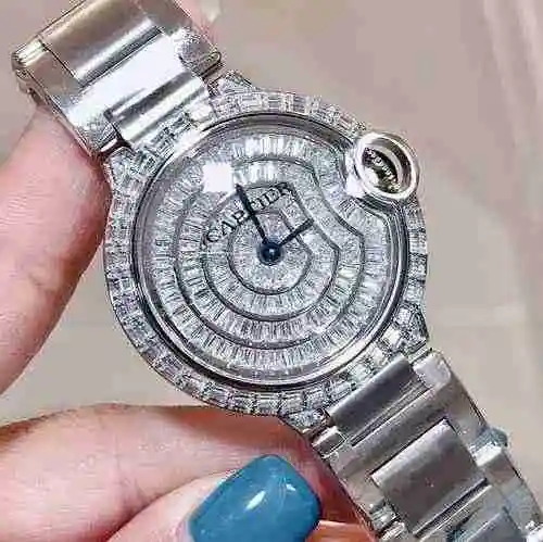 Blue balloon square diamond gypsophila ladies watch