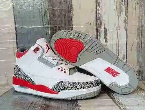 Zapatilla JORDAN 3 Blanco Rojo (Gancho) Hombre 40-47