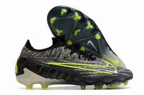 Nike Low Top Phantom GX Black Grey Double Layer Waterproof Fish Silk Full Knit FG Football Cleat Nik