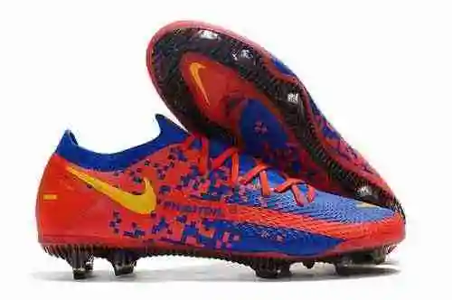 Llegó/heredado) Nike Phantom GT Rojo Azul Impermeable Full Knit Original Sole FG Bota de fútbol Nike