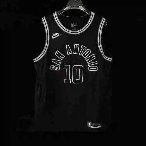 AU Player Edition 23 Season Spurs Classic Camiseta de baloncesto negra bordada