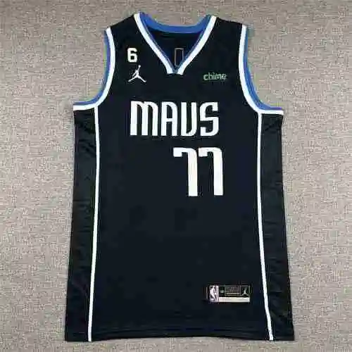 Mavericks Solo 77 East Qiqi Edición de anuncio Camiseta de baloncesto azul profundo