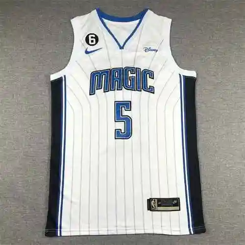 Camiseta de baloncesto Magic 5 Banchello a rayas blancas