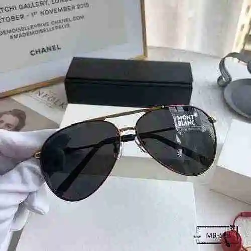 18 Montblanc Gafas de sol Montblanc [lentes de resina Polaroid Corporation] La montura de acero de p