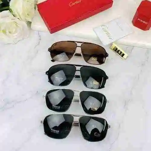 1980 Gafas de sol Cartier Gafas de sol polarizadas Cartier para hombre Pierna clásica dominante leop