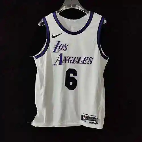 AU Player Edition 2023 Lakers Los Angeles White 6 James camiseta de baloncesto