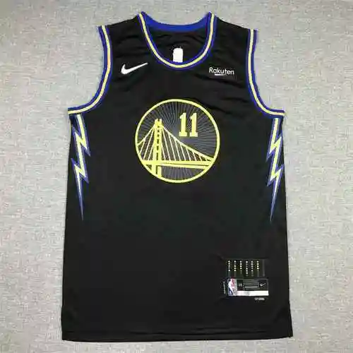 22 Warriors 11 Thompson Black City Edition Logotipo de diamante