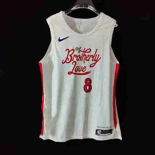 AU Player Edition 23 Temporada 76er City Edition Blanco 8 Melton Camiseta de baloncesto bordado