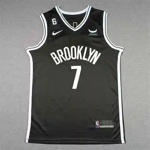 Camiseta Nets 7 Durant Negra Temporada 22-23