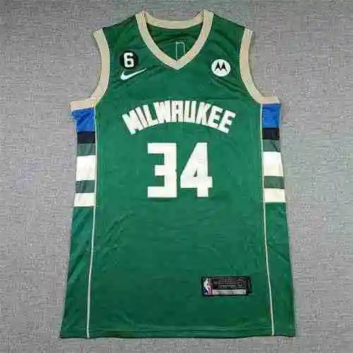 Camiseta de baloncesto Buck 34 Letter Brother, verde con 6 marcas