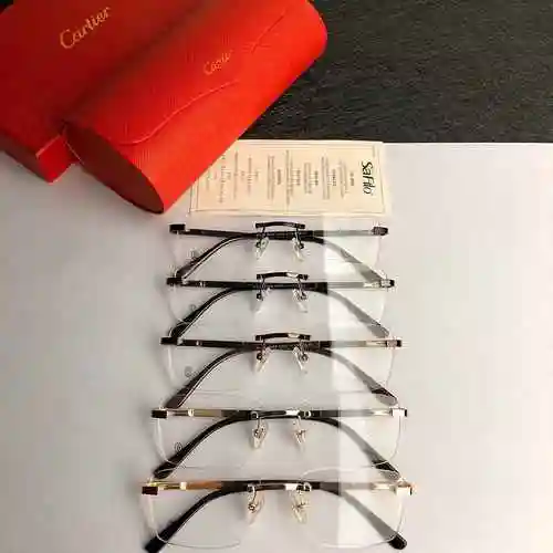 2790 Gafas Cartier Catier Cartier Marco de espejo de moda de doble haz Color y textura cepillados De