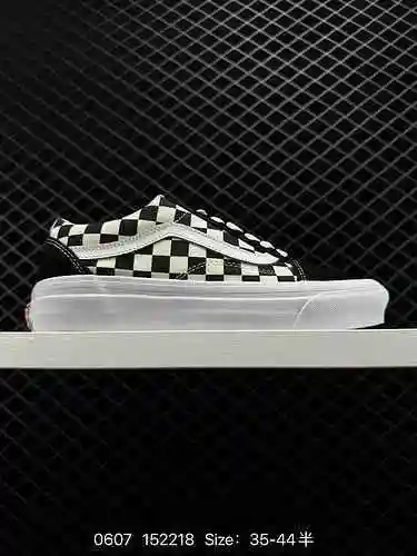 9 Vans ORLGINALS co branded Anna Heim oficial a cuadros en blanco y negro Logotipo de Vans impreso, 
