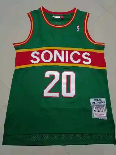Supersonic 20 Gary Payton Vintage Sign rayas verdes y blancas