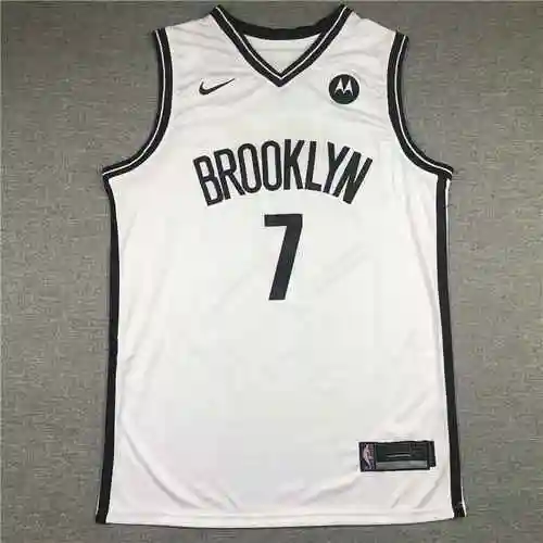 Camiseta regular Nets 7 Durant blanca temporada 19-20