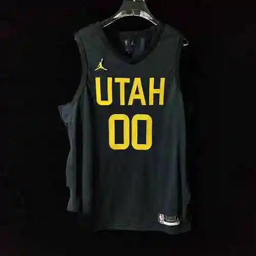 AU Player Edition 23 Temporada Jazz Anuncio Edición Negro 00 Clarkson Camiseta de baloncesto bordado
