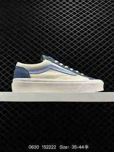 Banda Auténtica Talla Media Vans Estilo Oficial 36 Azul Blanco Contraste Simple Casual Zapato De Hom