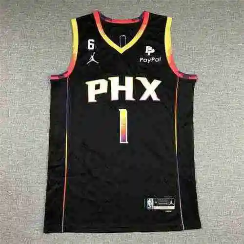 Camiseta de baloncesto Sun 1 Booker, edición de anuncio, color negro