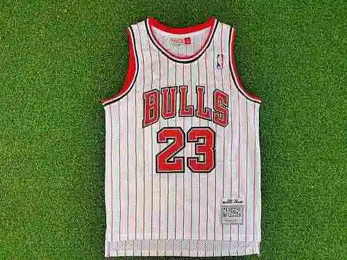 Bull 23 Jordan camiseta de baloncesto a rayas blancas