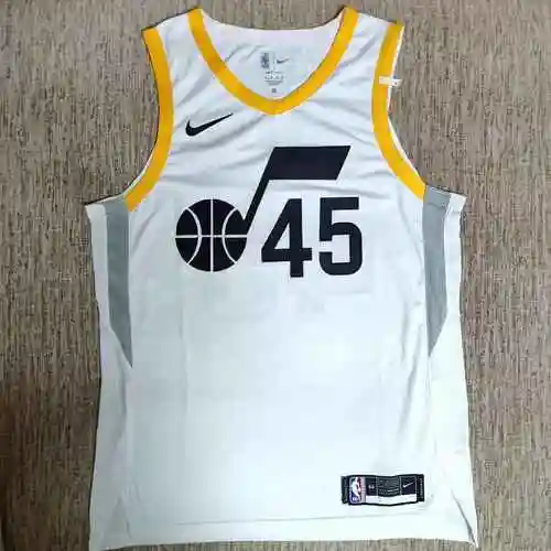 AU Player Edition 23 Season Jazz 45 Mitchell Association Jersey de baloncesto blanco bordado