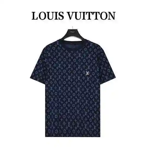 Camiseta Lv vintage de punto jacquard de manga corta</span>