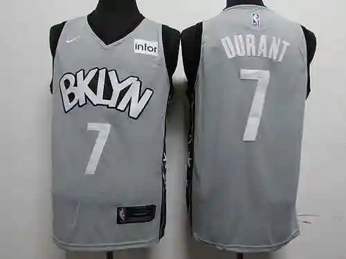 Camiseta de edición de anuncio gris Durant número 7 de los Nets