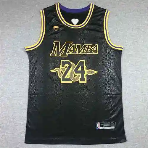 Lakers 24 Kobe Snake camiseta de baloncesto negra