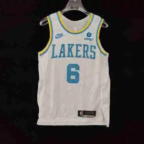 AU Player Edition 23 Season Lakers Classic White 6 James Basketball Jersey bordado