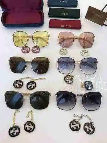 2880 Gafas Gucci, aretes con borlas de metal, Gujia Gucc * Modelo: GG0785S Tamaño: 61 piezas, 18-135