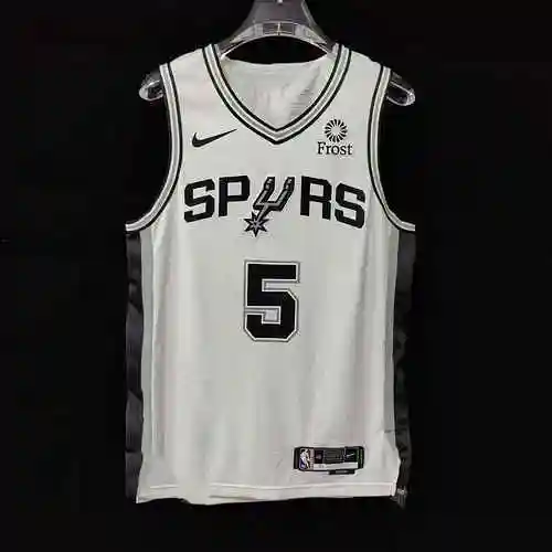 AU Player Edition Spurs 5 Murray camiseta de baloncesto blanca bordada