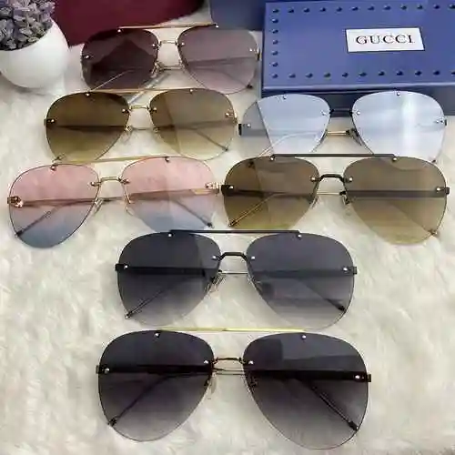 3240 Gafas Gucci Cucc * Gucci Pop Up con marco de metal galvanizado de primera calidad [Círculo] ¡El