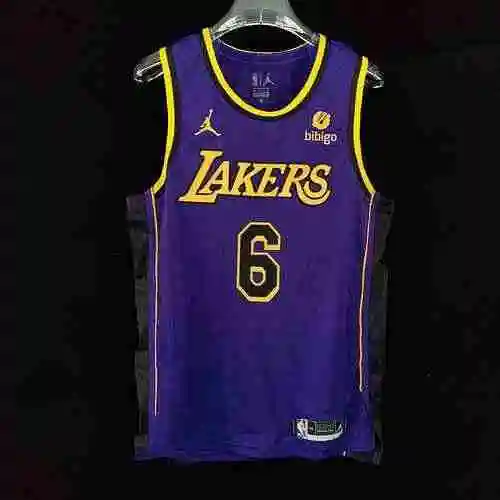 AU Player Edition 23 Lakers anuncian el bordado de la camiseta de baloncesto Purple 6 James