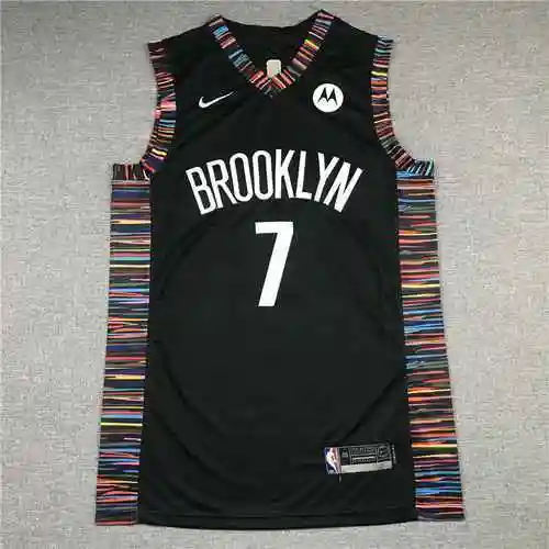 Camiseta Nets 7 Durant negra temporada 17-18 edición City