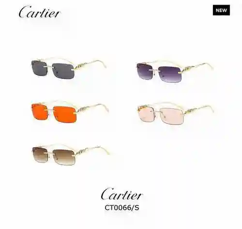 2070 Gafas de sol Cartier Cartier Cartier gafas de sol cuadradas con cabeza de leopardo CT0066/S tam