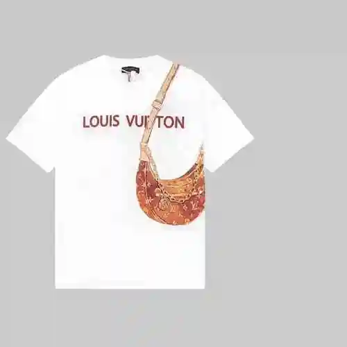 LOUIS VUITTON Show Camiseta de manga corta exclusiva con estampado de bolso pintado a mano</span&