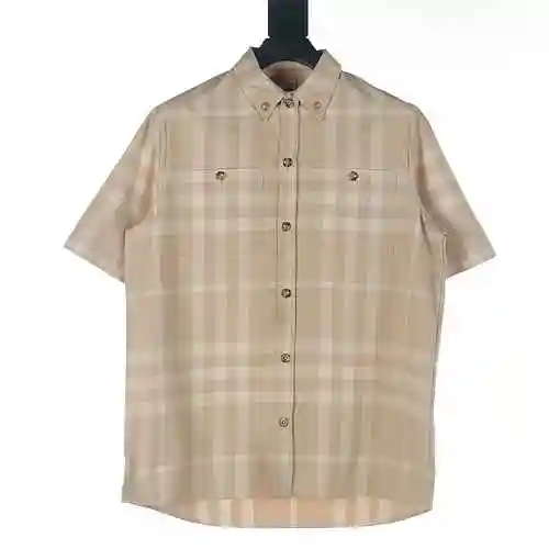 Burberry Camisa de manga corta a cuadros con doble bolsillo BBR</span>