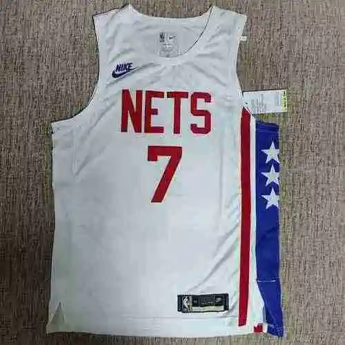 AU Player Edition 23 Season Nets Vintage White 7 Durant 11 Owen Jersey bordado Personalización