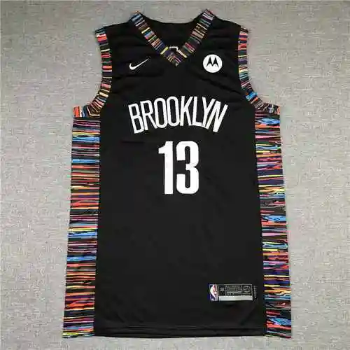 Nets 13 Harden camiseta negra temporada 17-18 edición City
