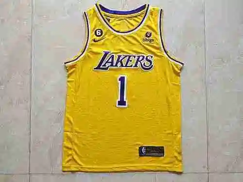 Camiseta amarilla de 23 temporadas de los Lakers No.1 Dangelo Russell